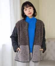 NHDAI89360 GIANNI LO GIUDICE(小さいサイズ)(メゾン ドゥ サンク) プードルボアフーデッドブルゾン ベージュ