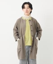 NHDGC83330 GIANNI LO GIUDICE(小さいサイズ)(メゾン ドゥ サンク) メッシュシアーチュニック丈羽織 ホワイト