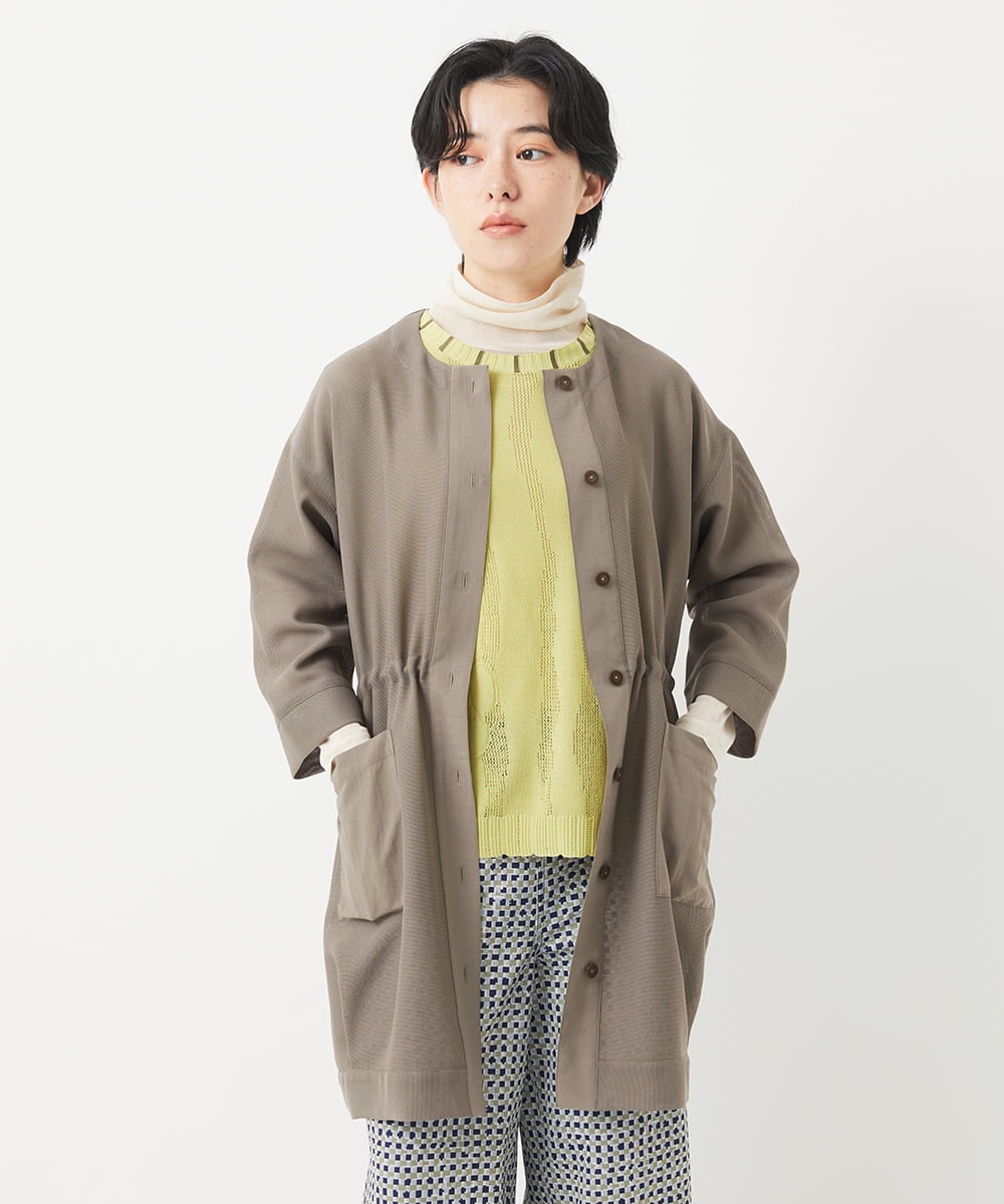 NHDGC83330 GIANNI LO GIUDICE(小さいサイズ)(メゾン ドゥ サンク) メッシュシアーチュニック丈羽織 ホワイト
