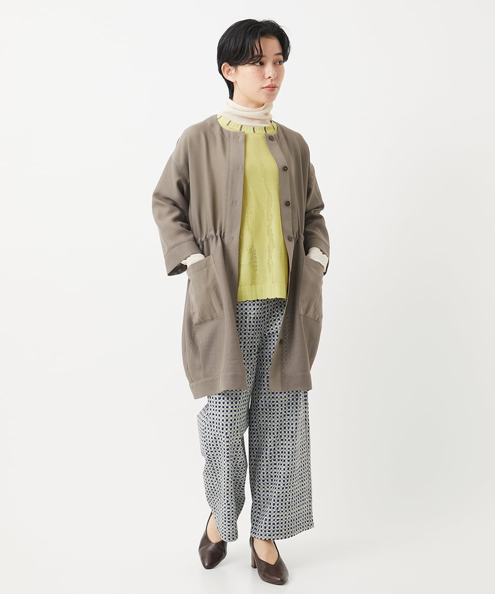 NHDGC83330 GIANNI LO GIUDICE(小さいサイズ)(メゾン ドゥ サンク) メッシュシアーチュニック丈羽織 ホワイト