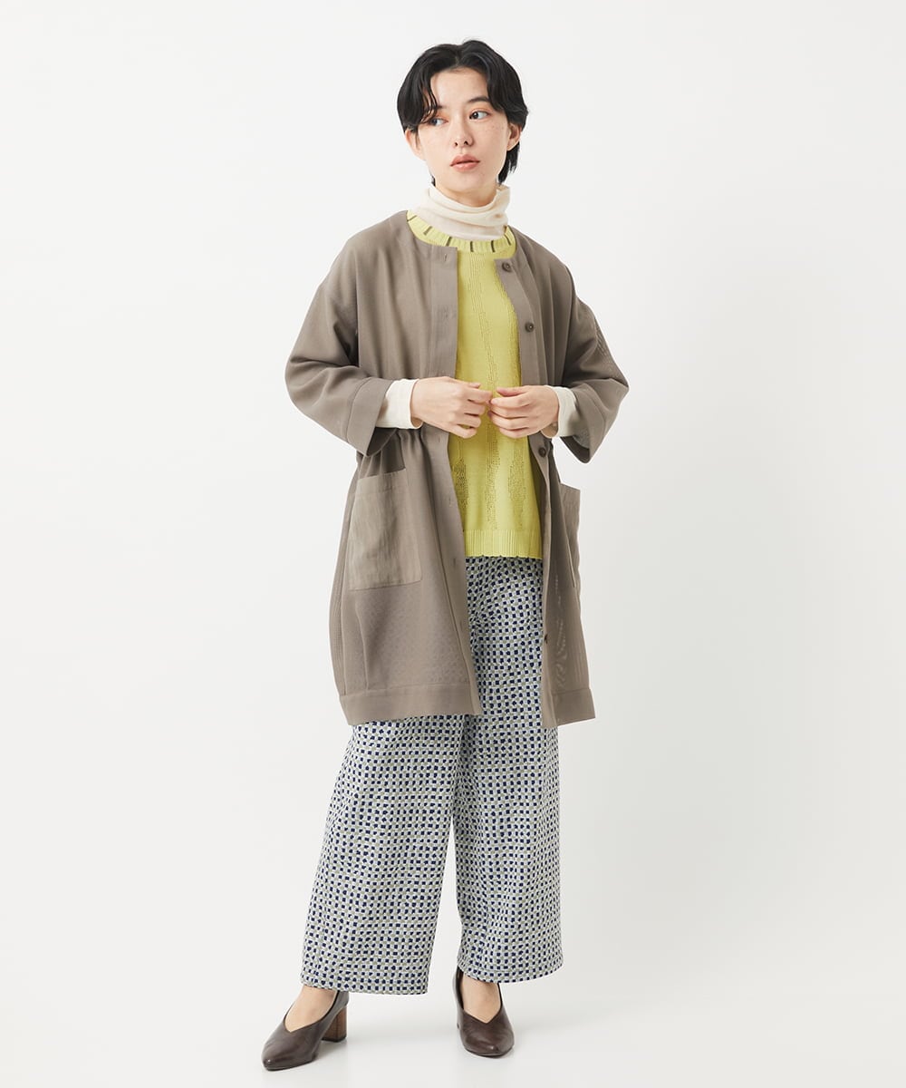 NHDGC83330 GIANNI LO GIUDICE(小さいサイズ)(メゾン ドゥ サンク) メッシュシアーチュニック丈羽織 ホワイト
