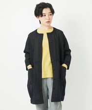 NHDGC83330 GIANNI LO GIUDICE(小さいサイズ)(メゾン ドゥ サンク) メッシュシアーチュニック丈羽織 ブラック