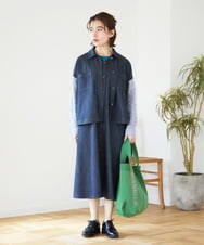 NHDGD20390 GIANNI LO GIUDICE(小さいサイズ)(メゾン ドゥ サンク) [セットアップ対応]スラブシャンブレーデニムブルゾン ネイビー