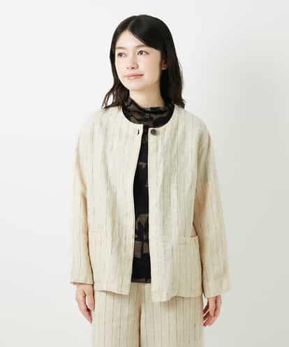 NHDGE50430 GIANNI LO GIUDICE(小さいサイズ) [セットアップ対応]リネンステッチストライプジャケット