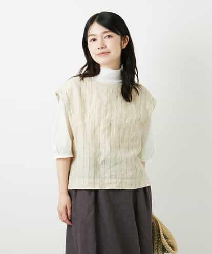 NHDGE51300 GIANNI LO GIUDICE(小さいサイズ) [セットアップ対応]リネンステッチストライプベスト