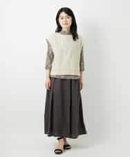NHDGE51300 GIANNI LO GIUDICE(小さいサイズ)(メゾン ドゥ サンク) [セットアップ対応]リネンステッチストライプベスト ブラック