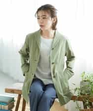 NHDGF26360 GIANNI LO GIUDICE(小さいサイズ)(メゾン ドゥ サンク) [セットアップ対応]コットンナチュラルワッシャージャケット グリーン