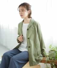 NHDGF26360 GIANNI LO GIUDICE(小さいサイズ)(メゾン ドゥ サンク) [セットアップ対応]コットンナチュラルワッシャージャケット グリーン