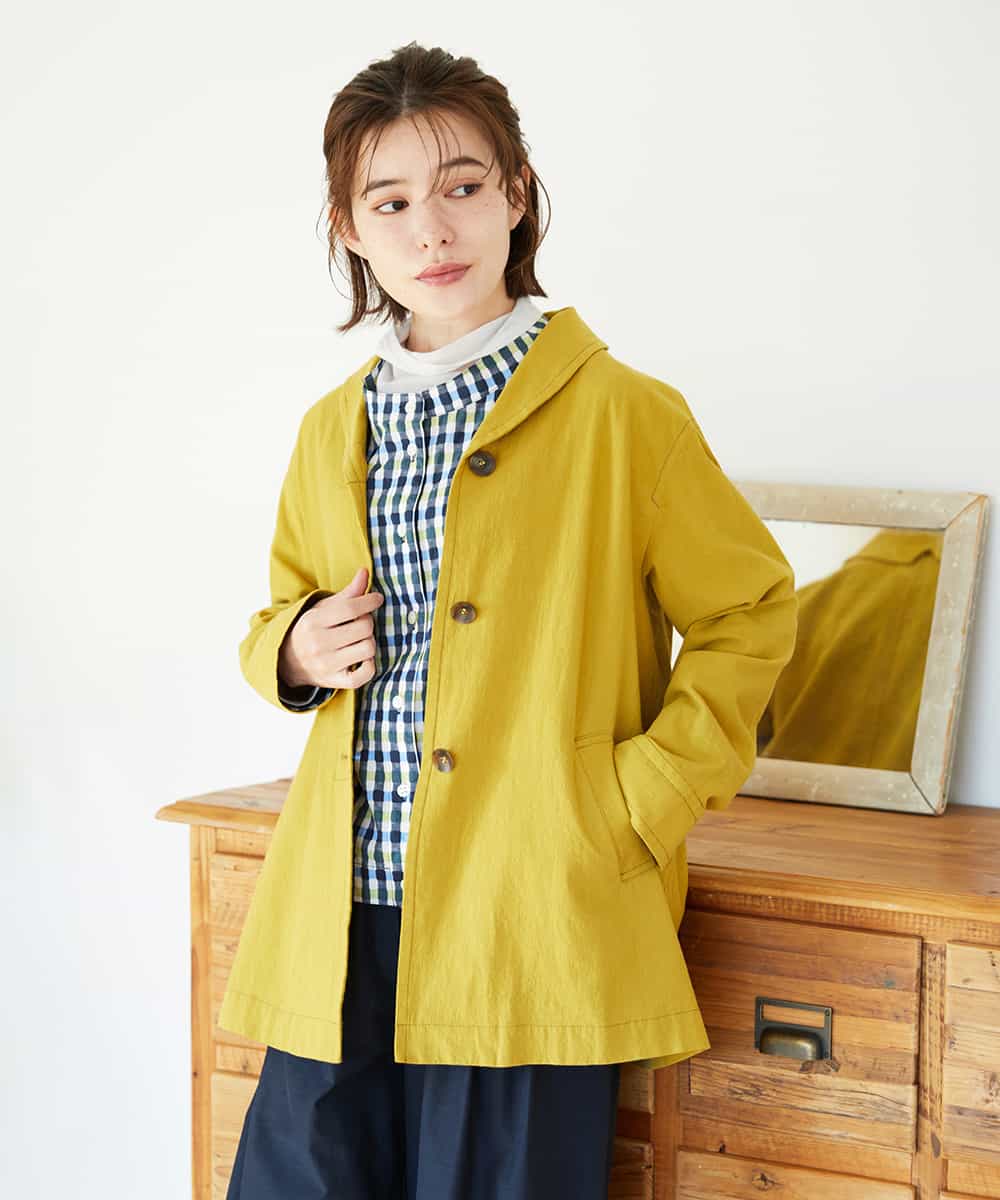 NHDGF26360 GIANNI LO GIUDICE(小さいサイズ)(メゾン ドゥ サンク) [セットアップ対応]コットンナチュラルワッシャージャケット グリーン