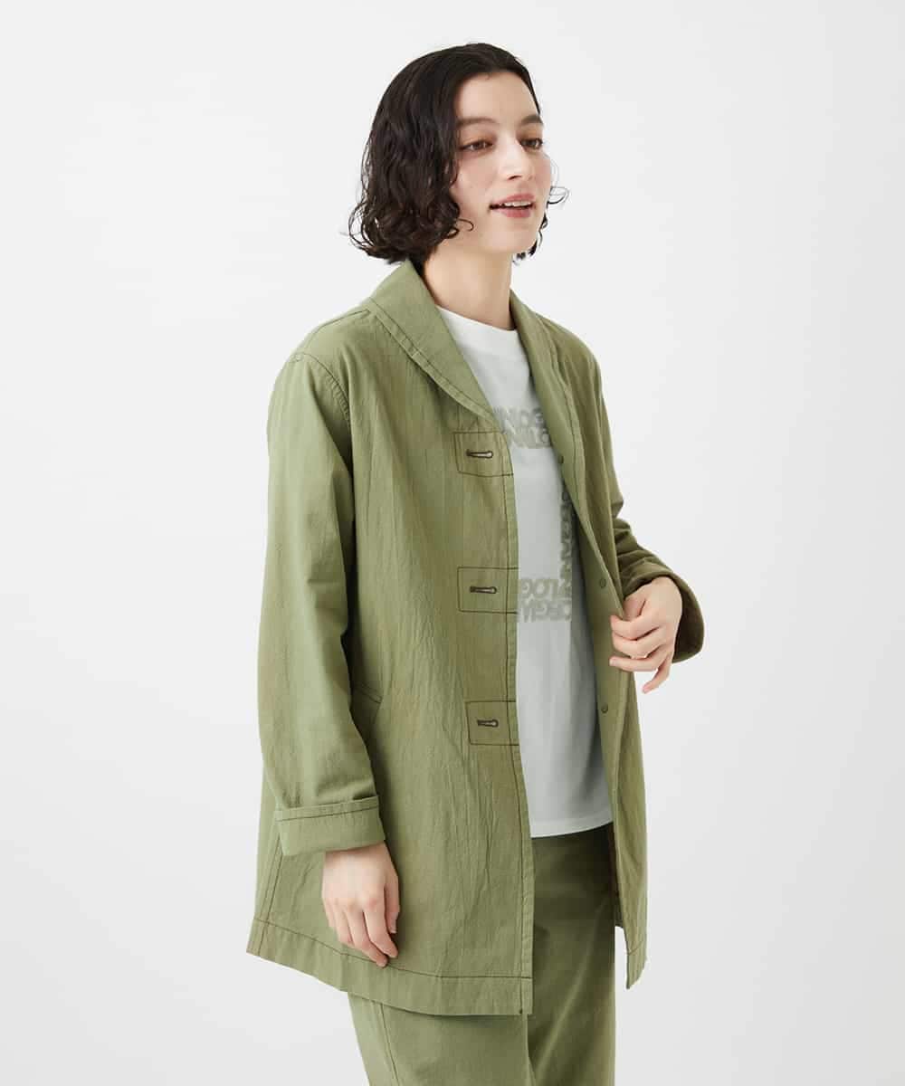 NHDGF26360 GIANNI LO GIUDICE(小さいサイズ)(メゾン ドゥ サンク) [セットアップ対応]コットンナチュラルワッシャージャケット グリーン