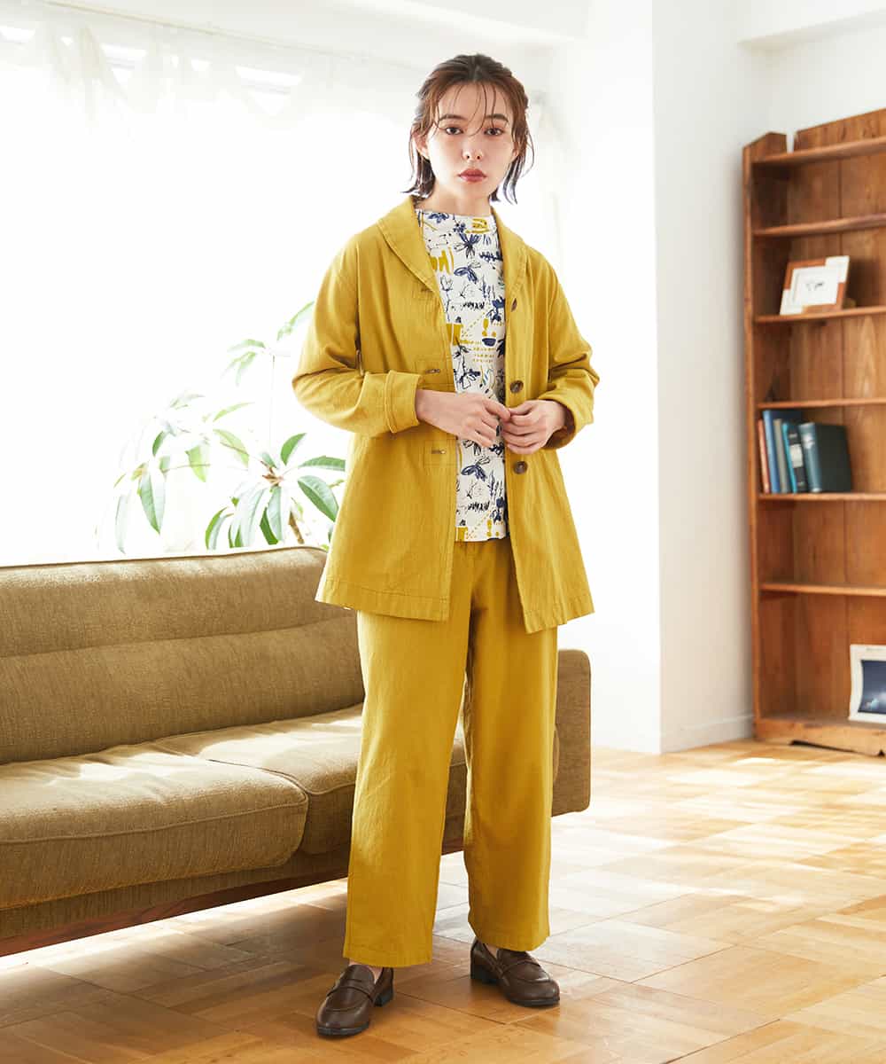 NHDGF26360 GIANNI LO GIUDICE(小さいサイズ)(メゾン ドゥ サンク) [セットアップ対応]コットンナチュラルワッシャージャケット グリーン