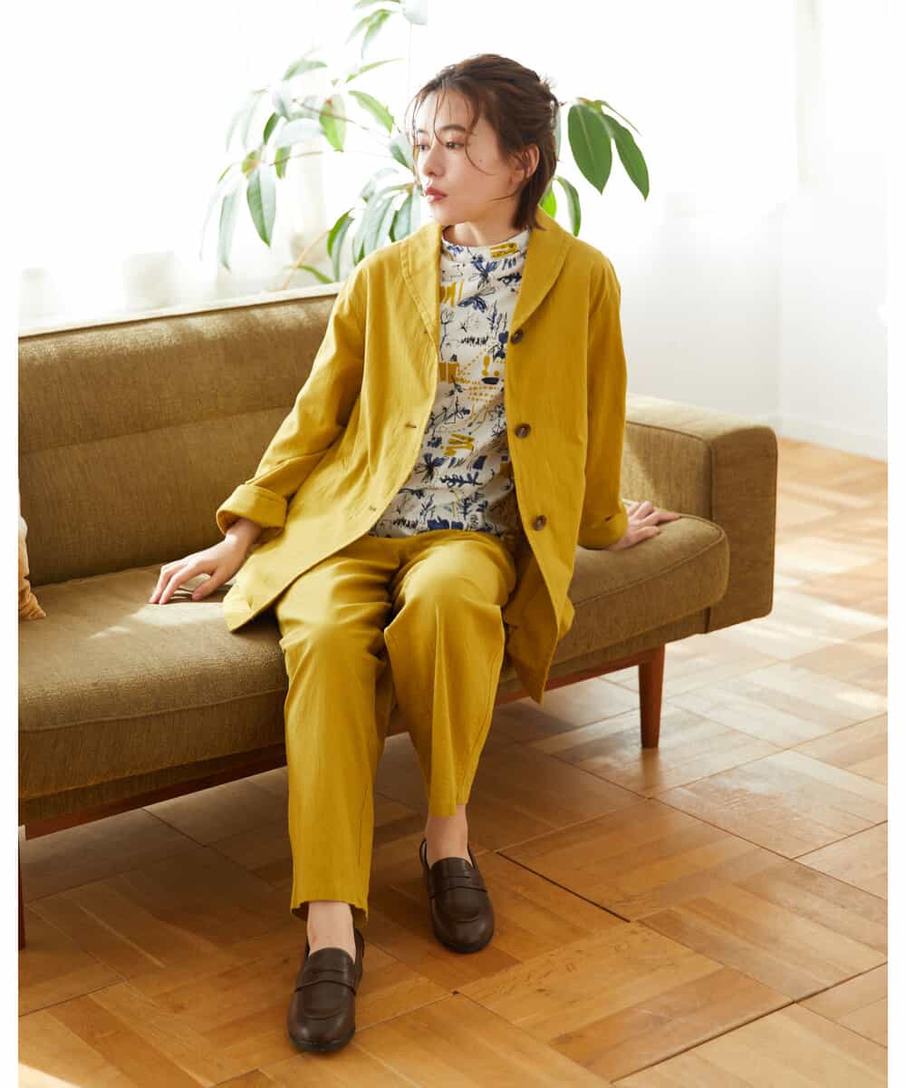 NHDGF26360 GIANNI LO GIUDICE(小さいサイズ)(メゾン ドゥ サンク) [セットアップ対応]コットンナチュラルワッシャージャケット グリーン