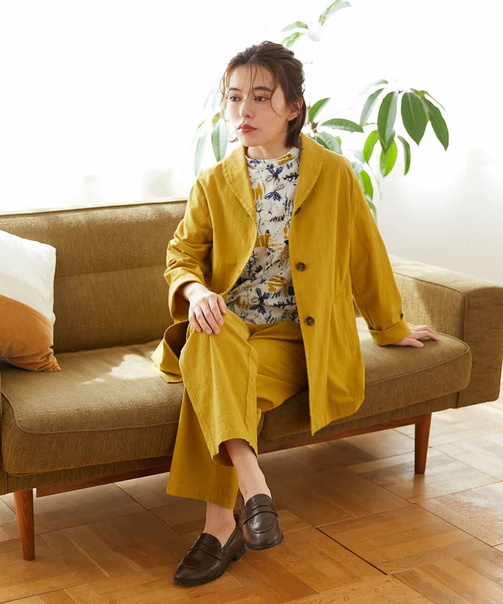 NHDGF26360 GIANNI LO GIUDICE(小さいサイズ)(メゾン ドゥ サンク) [セットアップ対応]コットンナチュラルワッシャージャケット グリーン