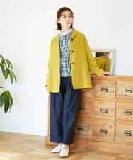 NHDGF26360 GIANNI LO GIUDICE(小さいサイズ)(メゾン ドゥ サンク) [セットアップ対応]コットンナチュラルワッシャージャケット グリーン