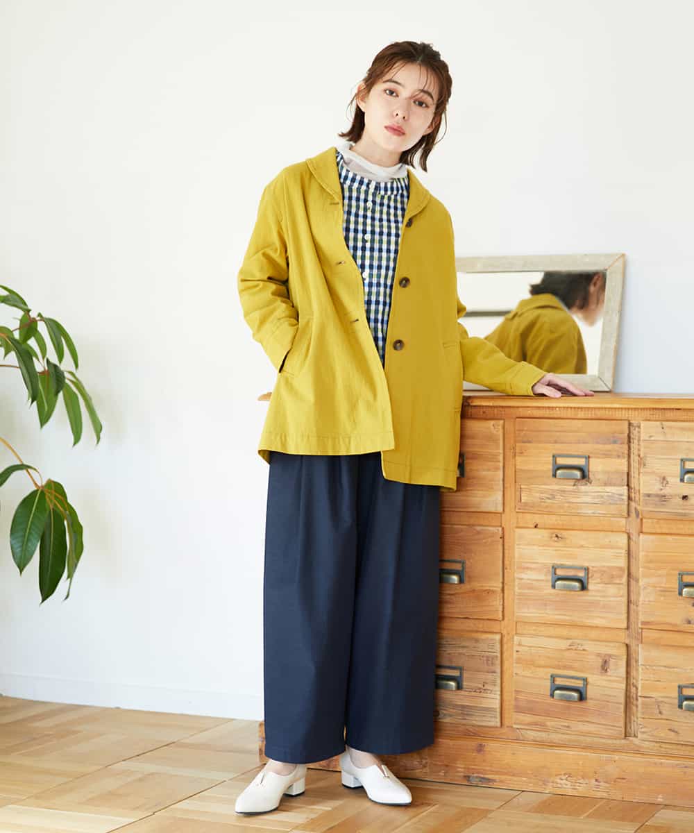 NHDGF26360 GIANNI LO GIUDICE(小さいサイズ)(メゾン ドゥ サンク) [セットアップ対応]コットンナチュラルワッシャージャケット グリーン