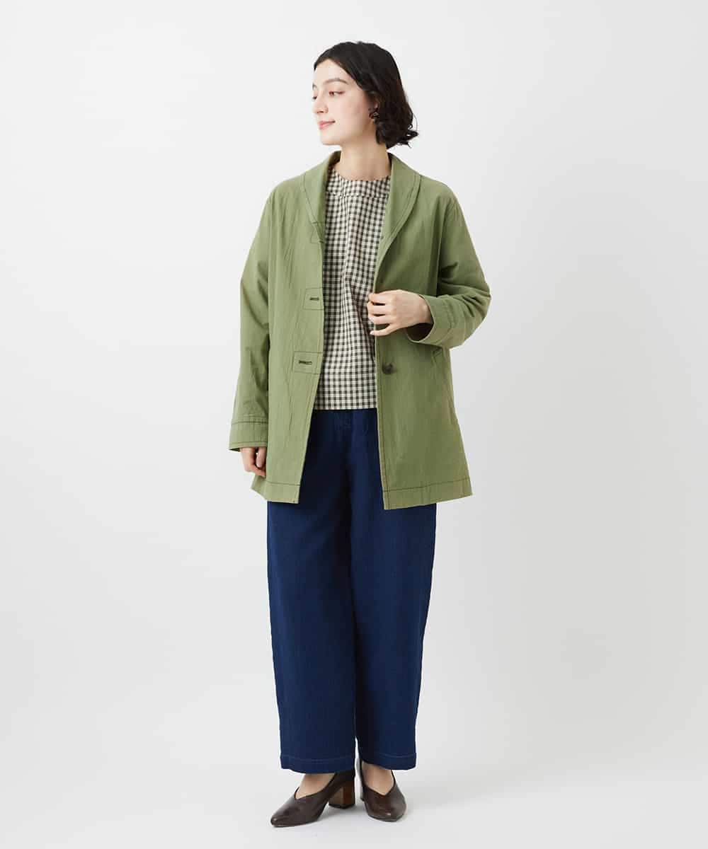 NHDGF26360 GIANNI LO GIUDICE(小さいサイズ)(メゾン ドゥ サンク) [セットアップ対応]コットンナチュラルワッシャージャケット グリーン