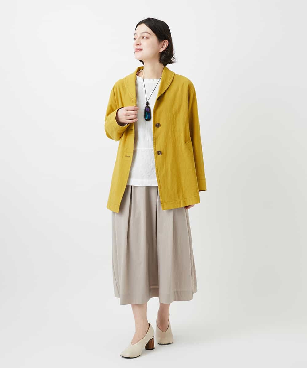 NHDGF26360 GIANNI LO GIUDICE(小さいサイズ)(メゾン ドゥ サンク) [セットアップ対応]コットンナチュラルワッシャージャケット グリーン