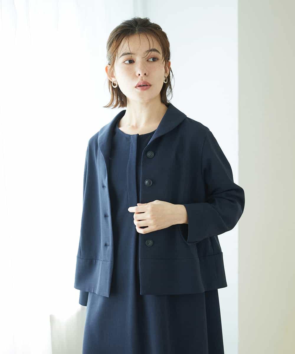 NHDGF88290 GIANNI LO GIUDICE(小さいサイズ)(メゾン ドゥ サンク) [セットアップ対応]リネンライクジャケット ネイビー