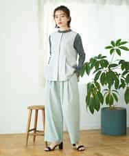 NHDGF89260 GIANNI LO GIUDICE(小さいサイズ)(メゾン ドゥ サンク) [セットアップ対応]リネンライクノーカラージレ ライトグレー