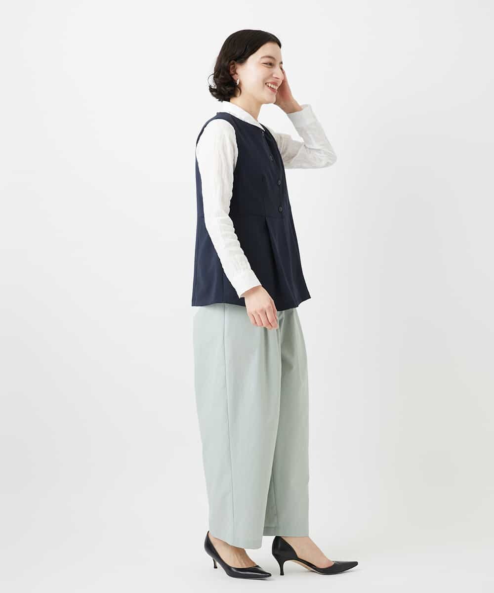 NHDGF89260 GIANNI LO GIUDICE(小さいサイズ)(メゾン ドゥ サンク) [セットアップ対応]リネンライクノーカラージレ ライトグレー