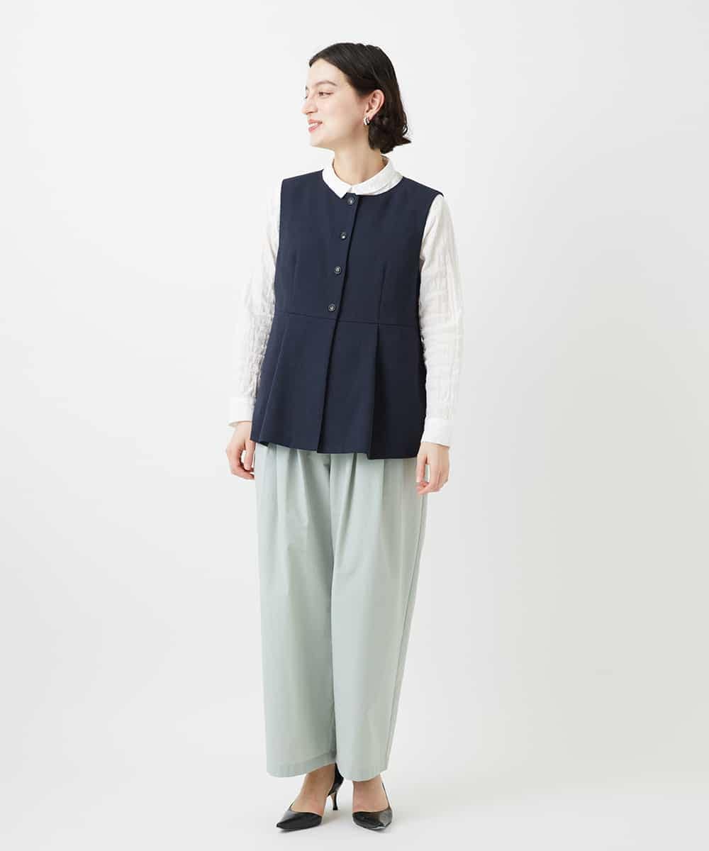 NHDGF89260 GIANNI LO GIUDICE(小さいサイズ)(メゾン ドゥ サンク) [セットアップ対応]リネンライクノーカラージレ ライトグレー