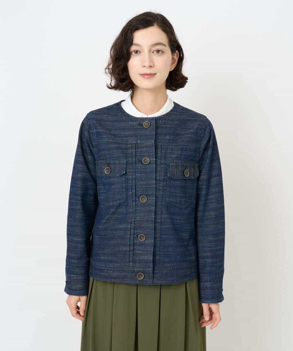 NHDJB20390 GIANNI LO GIUDICE(小さいサイズ)(メゾン ドゥ サンク) レインボーデニムジャケット ネイビー