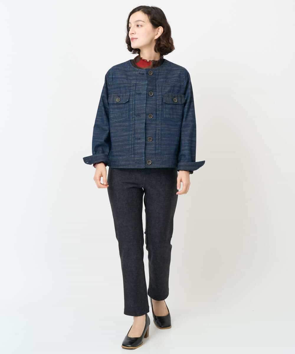NHDJB20390 GIANNI LO GIUDICE(小さいサイズ)(メゾン ドゥ サンク) レインボーデニムジャケット ネイビー