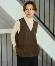 NHDJD18250 GIANNI LO GIUDICE(小さいサイズ)(メゾン ドゥ サンク) [日本製/セットアップ対応]アルガンギャバベスト ブラウン