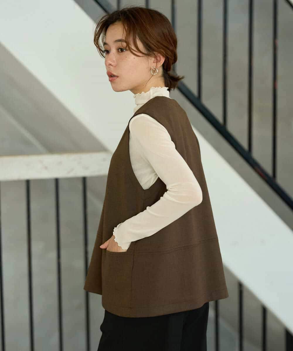 NHDJD18250 GIANNI LO GIUDICE(小さいサイズ)(メゾン ドゥ サンク) [日本製/セットアップ対応]アルガンギャバベスト ダークグレー