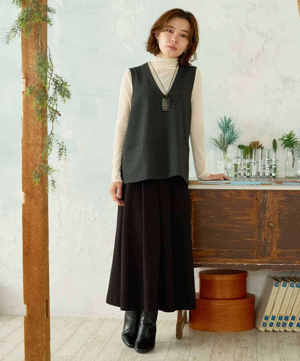 NHDJD18250 GIANNI LO GIUDICE(小さいサイズ)(メゾン ドゥ サンク) [日本製/セットアップ対応]アルガンギャバベスト ダークグレー