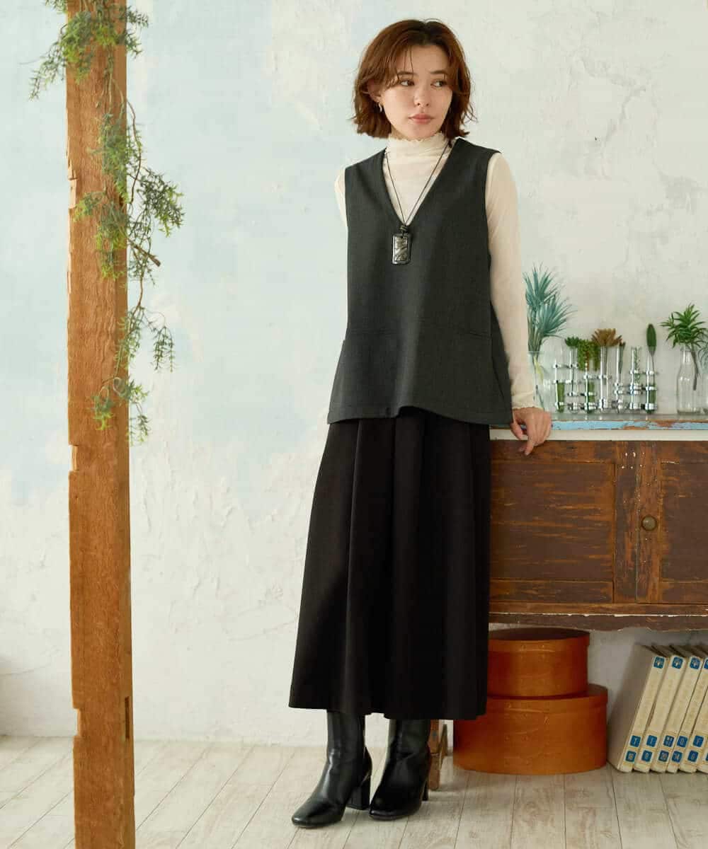 NHDJD18250 GIANNI LO GIUDICE(小さいサイズ)(メゾン ドゥ サンク) [日本製/セットアップ対応]アルガンギャバベスト ダークグレー