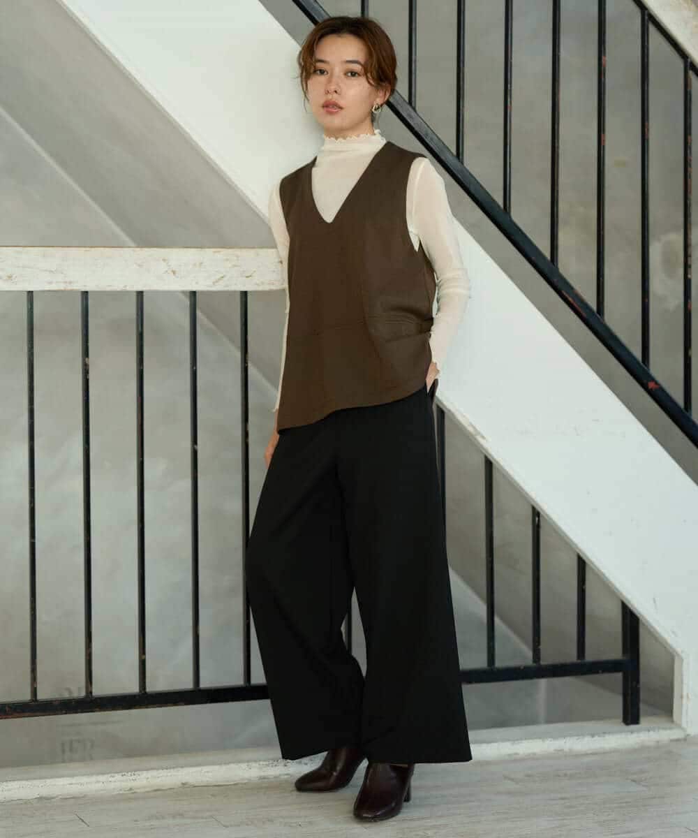 NHDJD18250 GIANNI LO GIUDICE(小さいサイズ)(メゾン ドゥ サンク) [日本製/セットアップ対応]アルガンギャバベスト ダークグレー