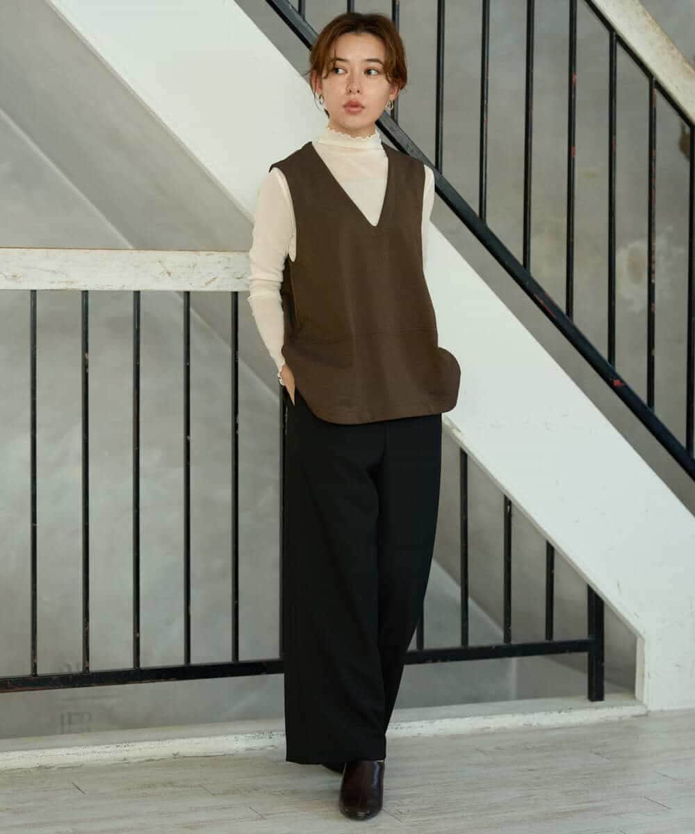 NHDJD18250 GIANNI LO GIUDICE(小さいサイズ)(メゾン ドゥ サンク) [日本製/セットアップ対応]アルガンギャバベスト ダークグレー