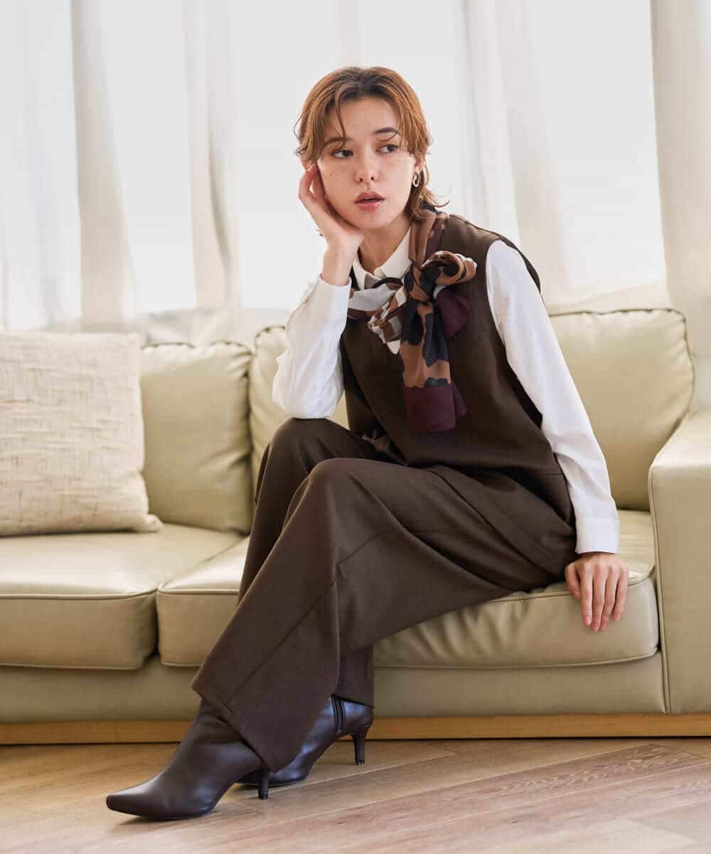 NHDJD18250 GIANNI LO GIUDICE(小さいサイズ)(メゾン ドゥ サンク) [日本製/セットアップ対応]アルガンギャバベスト ダークグレー