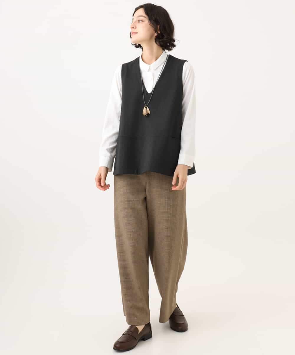 NHDJD18250 GIANNI LO GIUDICE(小さいサイズ)(メゾン ドゥ サンク) [日本製/セットアップ対応]アルガンギャバベスト ダークグレー