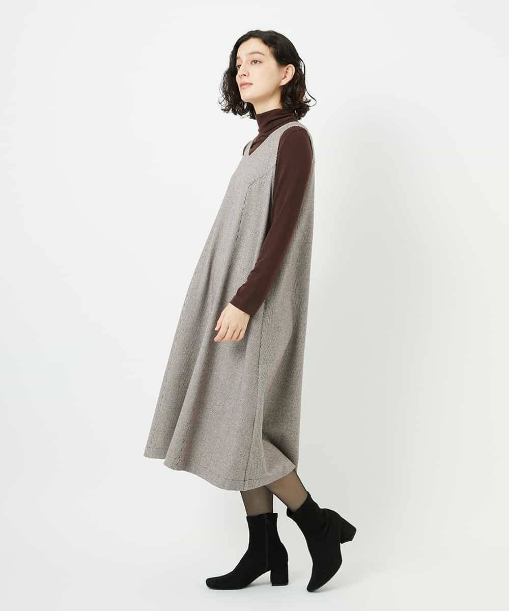 NHEAF84360 GIANNI LO GIUDICE(小さいサイズ)(メゾン ドゥ サンク) ガンクラブチェックジャンパースカート ベージュ