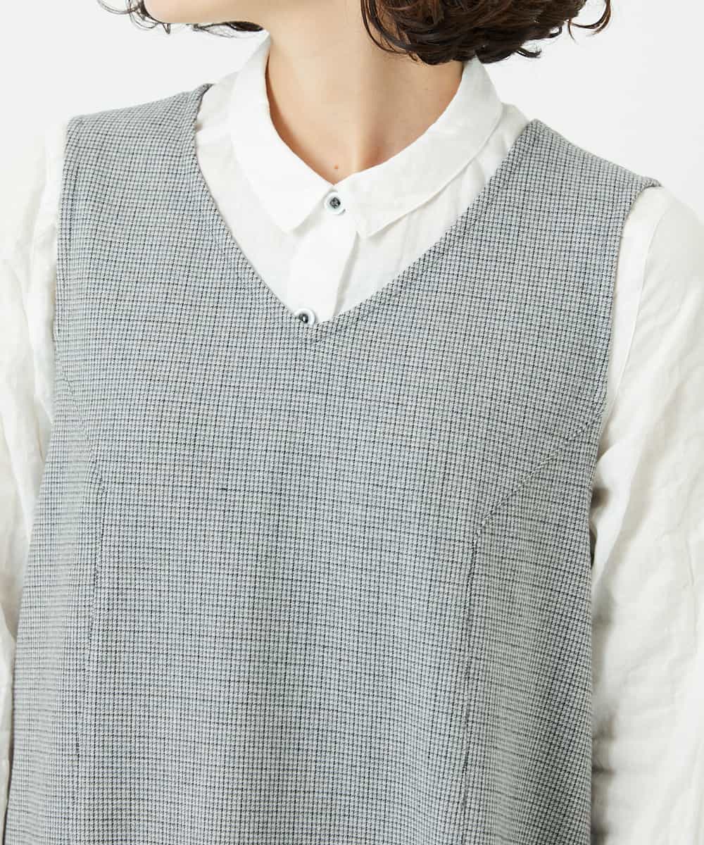 NHEAF84360 GIANNI LO GIUDICE(小さいサイズ)(メゾン ドゥ サンク) ガンクラブチェックジャンパースカート グレー