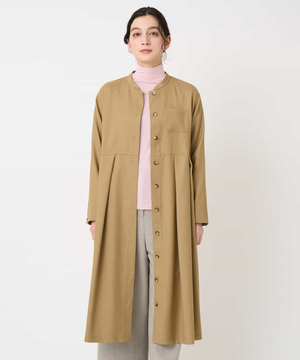 NHECF83390 GIANNI LO GIUDICE(小さいサイズ)(メゾン ドゥ サンク) ウール混デニム前開きワンピース ベージュ