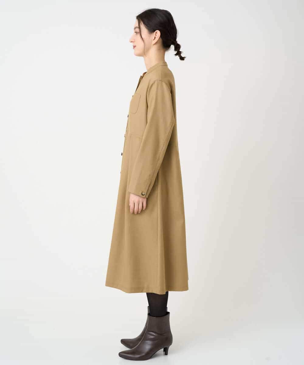 NHECF83390 GIANNI LO GIUDICE(小さいサイズ)(メゾン ドゥ サンク) ウール混デニム前開きワンピース ベージュ