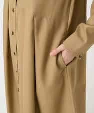 NHECF83390 GIANNI LO GIUDICE(小さいサイズ)(メゾン ドゥ サンク) ウール混デニム前開きワンピース ベージュ