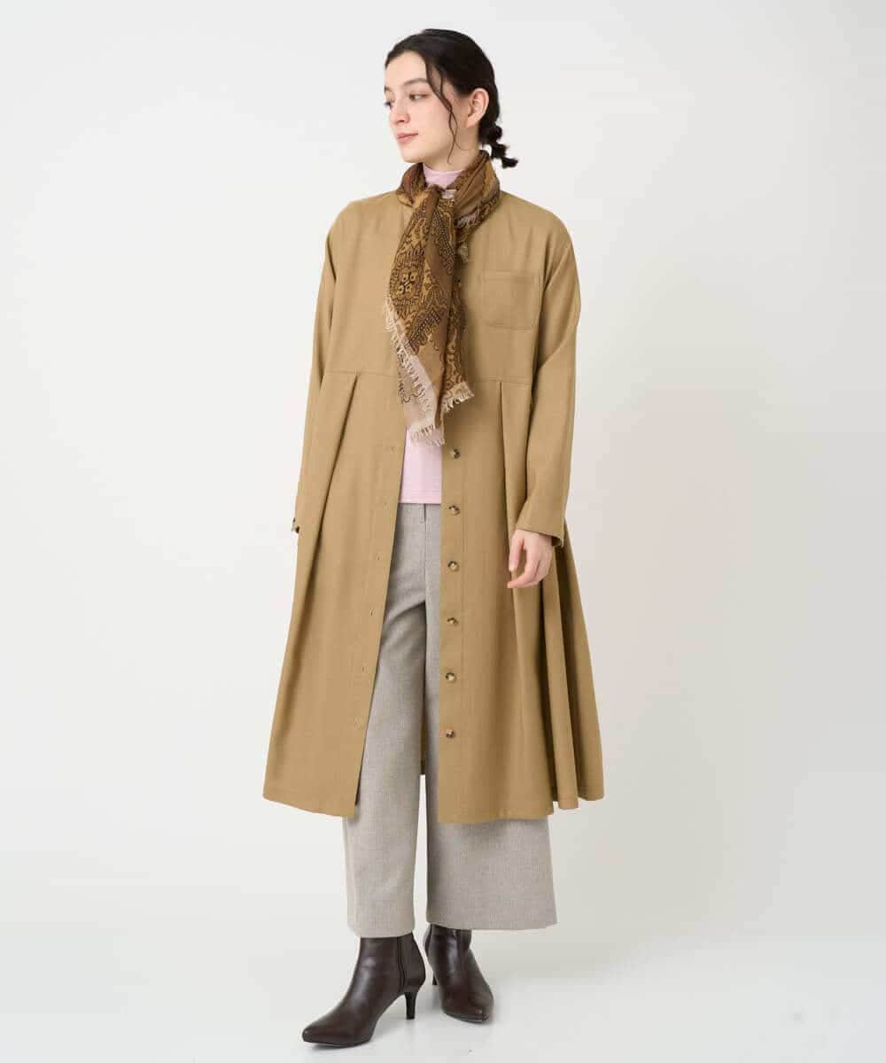 NHECF83390 GIANNI LO GIUDICE(小さいサイズ)(メゾン ドゥ サンク) ウール混デニム前開きワンピース ベージュ