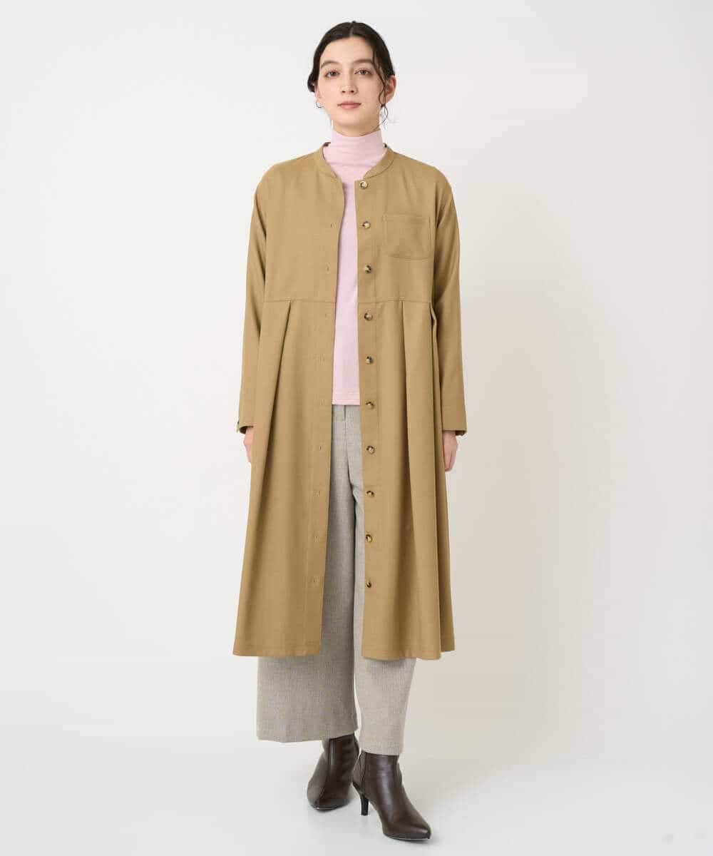 NHECF83390 GIANNI LO GIUDICE(小さいサイズ)(メゾン ドゥ サンク) ウール混デニム前開きワンピース ベージュ