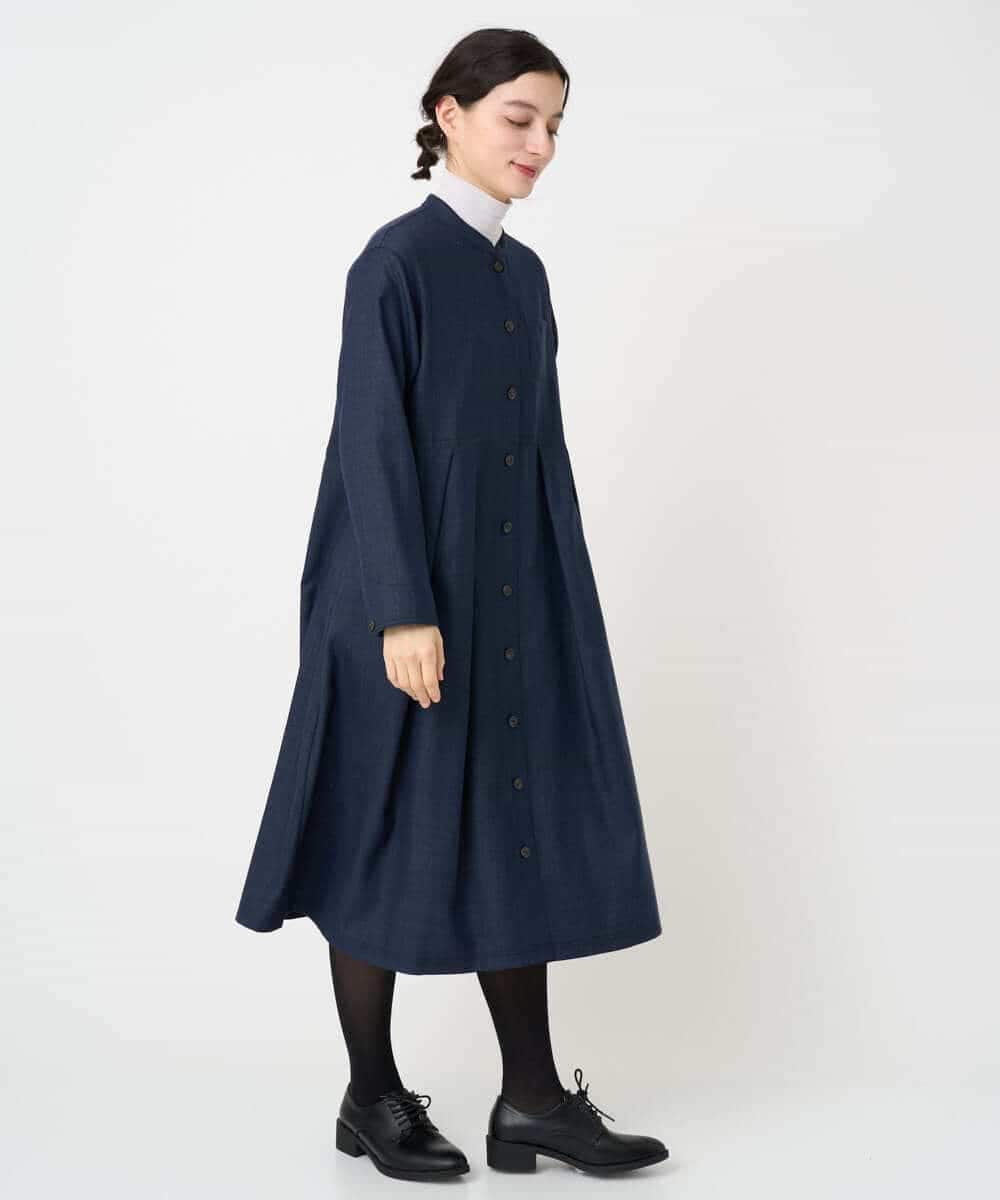 NHECF83390 GIANNI LO GIUDICE(小さいサイズ)(メゾン ドゥ サンク) ウール混デニム前開きワンピース ベージュ