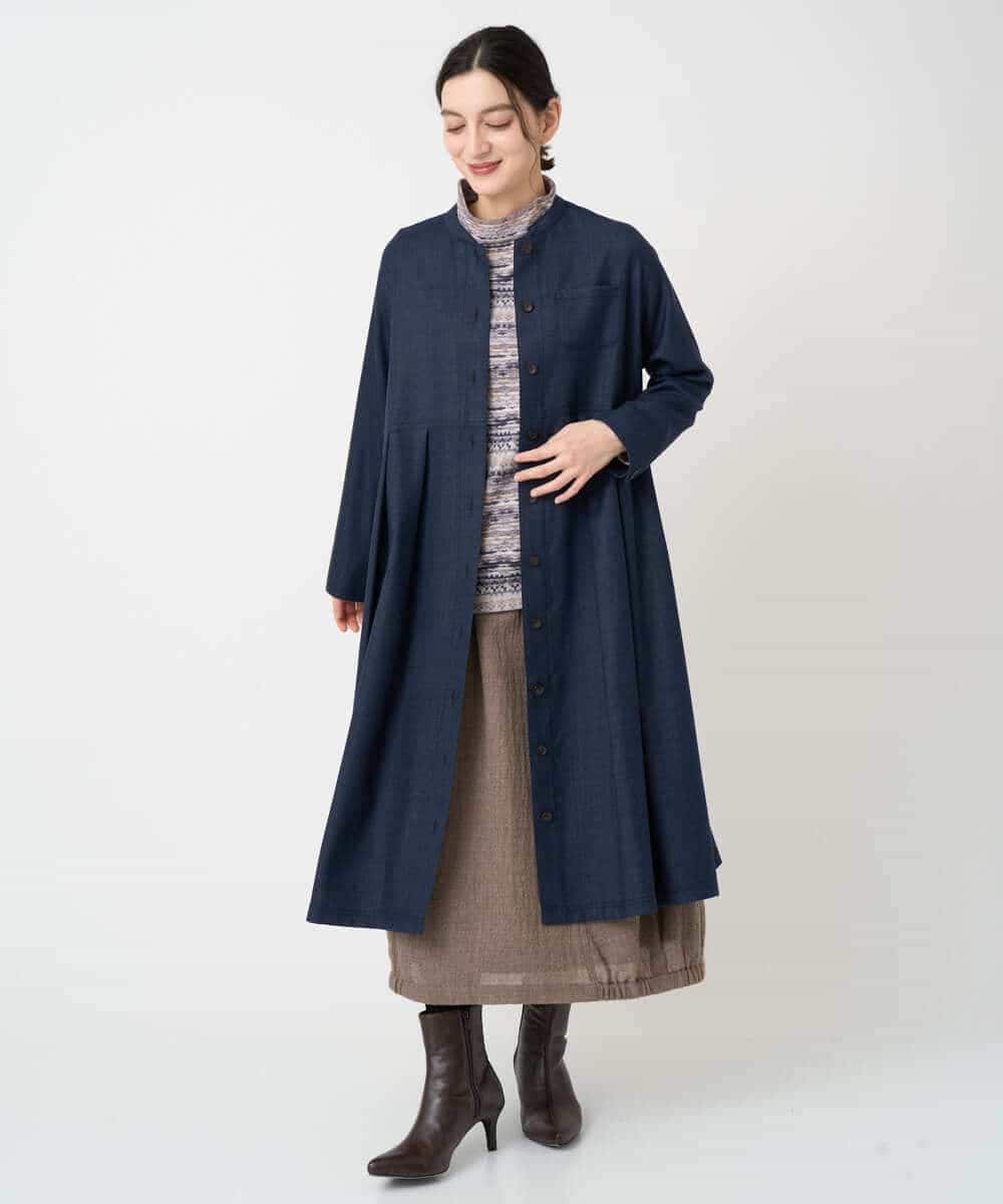 NHECF83390 GIANNI LO GIUDICE(小さいサイズ)(メゾン ドゥ サンク) ウール混デニム前開きワンピース ベージュ