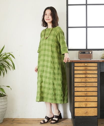 NHEGE53490 GIANNI LO GIUDICE(小さいサイズ) シャドーチェックワンピース