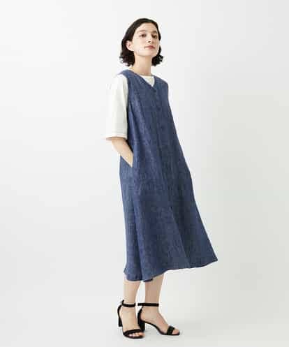 NHEGF87390 GIANNI LO GIUDICE(小さいサイズ) デニム調リネンジャンパースカート