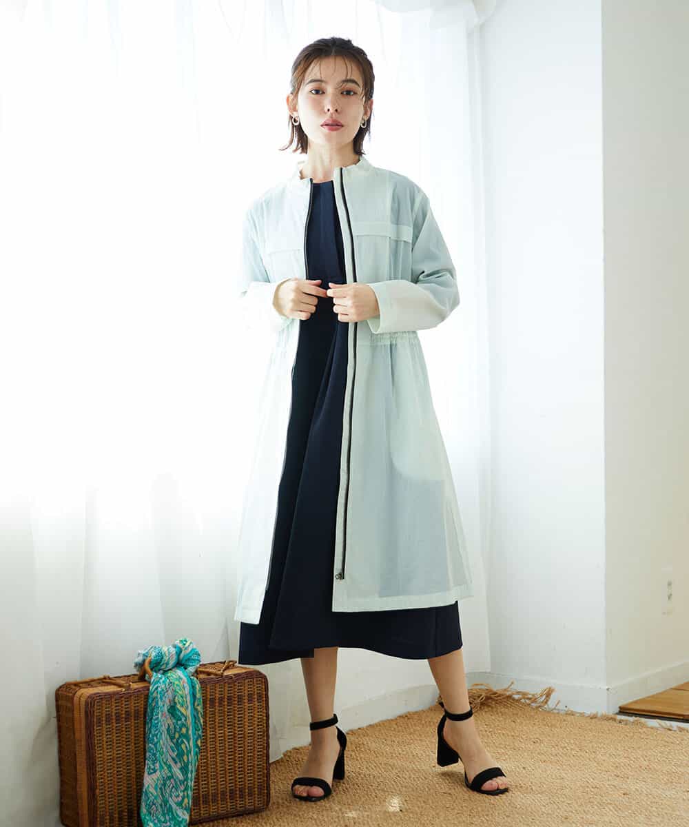 NHEGF88330 GIANNI LO GIUDICE(小さいサイズ)(メゾン ドゥ サンク) [セットアップ対応]リネンライクワンピース ライトグレー