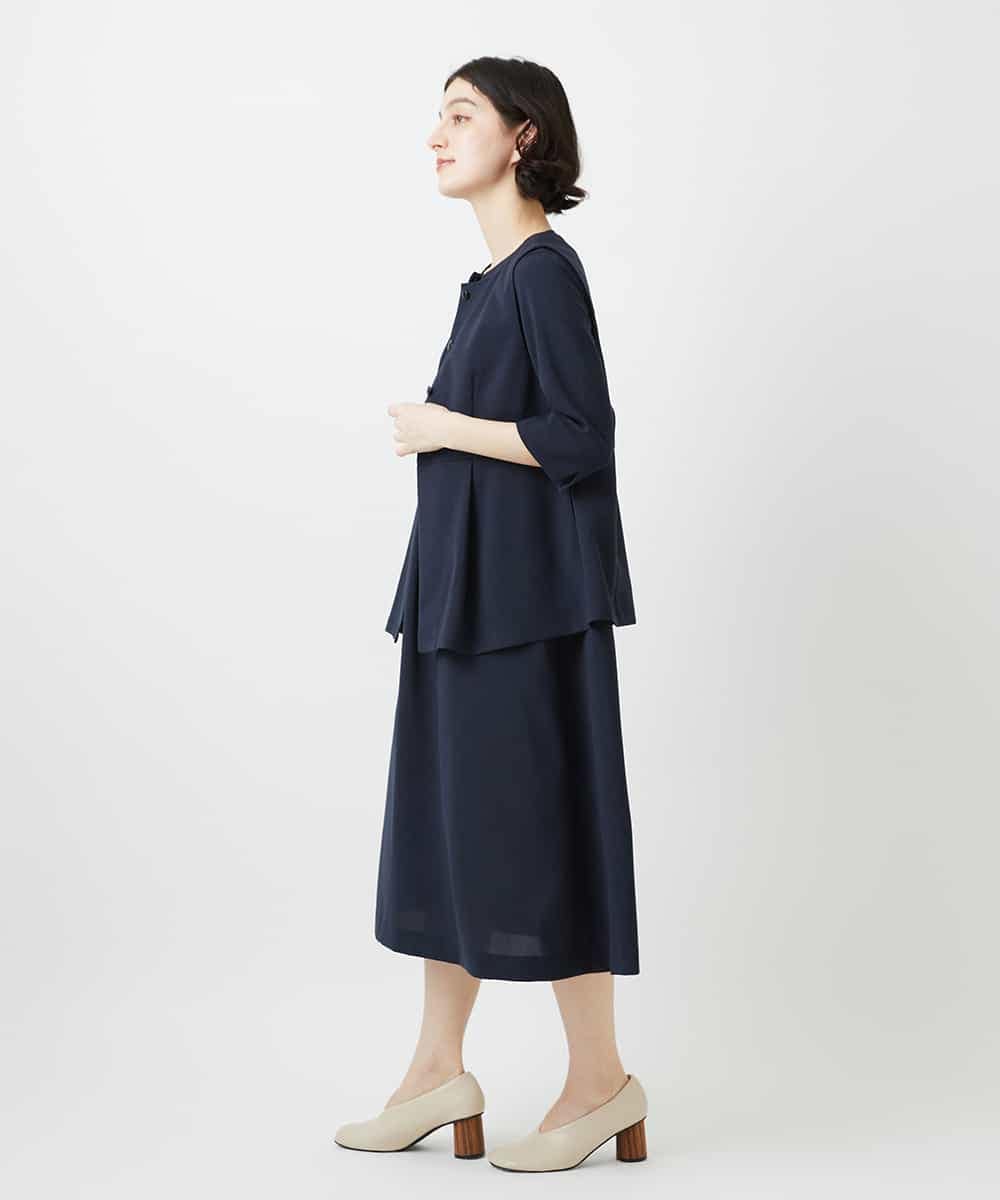 NHEGF88330 GIANNI LO GIUDICE(小さいサイズ)(メゾン ドゥ サンク) [セットアップ対応]リネンライクワンピース ライトグレー