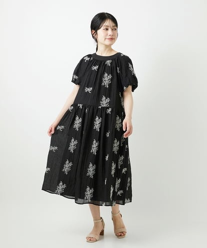 NHEGF93390 GIANNI LO GIUDICE(小さいサイズ) 楊柳フラワー刺しゅうワンピース