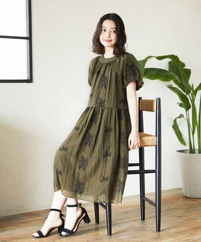 NHEGF93390 GIANNI LO GIUDICE(小さいサイズ) 楊柳フラワー刺しゅうワンピース